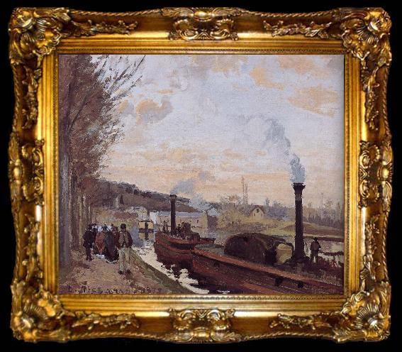 framed  Camille Pissarro Mali in Hong Kong on the Seine, ta009-2